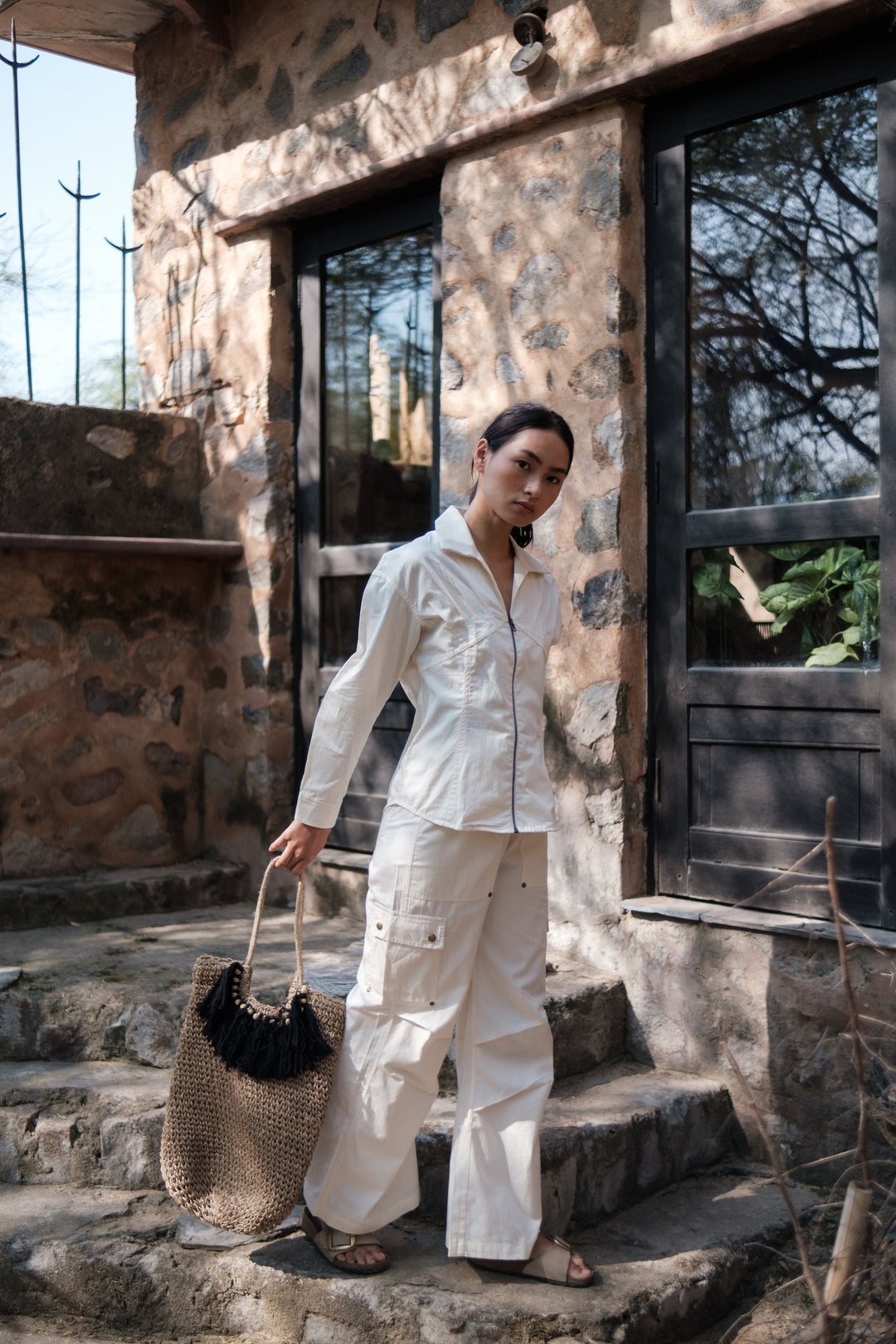 The Terra Tribe Ecru Saigon Parachute Pants