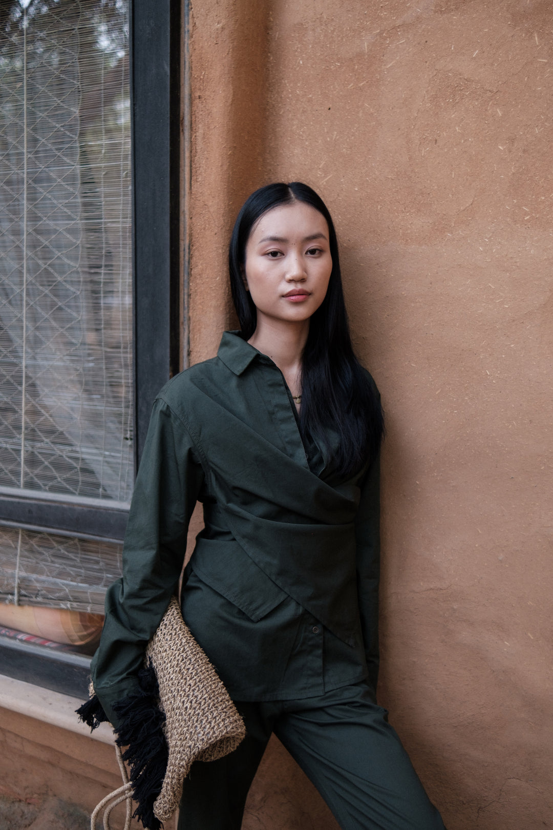 The Terra Tribe Deep Green Seattle Wrap Shirt