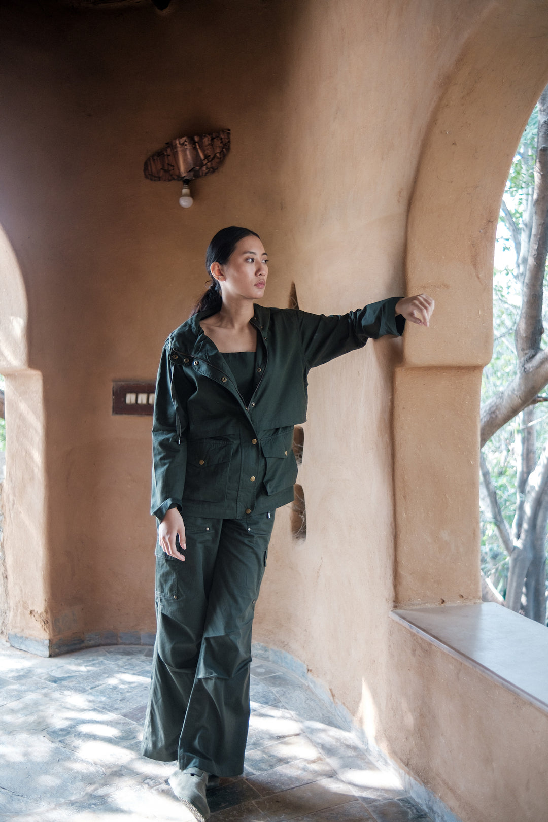 The Terra Tribe Deep Green Saigon Parachute Pants