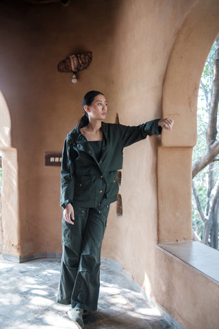 The Terra Tribe Deep Green Saigon Parachute Pants