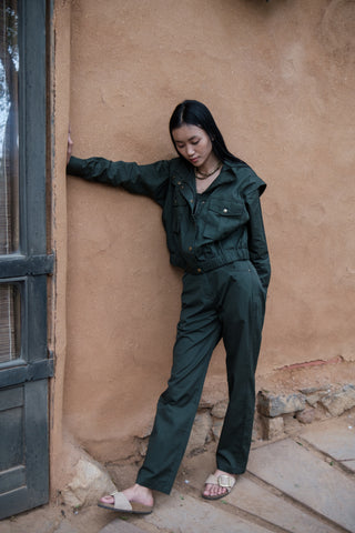 The Terra Tribe Deep Green Sandra Straight Pants