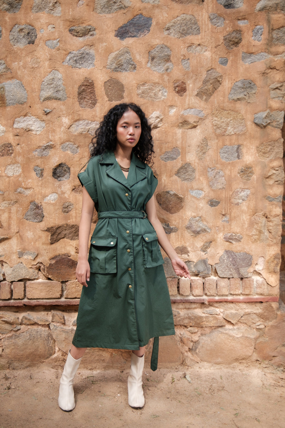 The Terra Tribe Deep Green Harajuku Trench