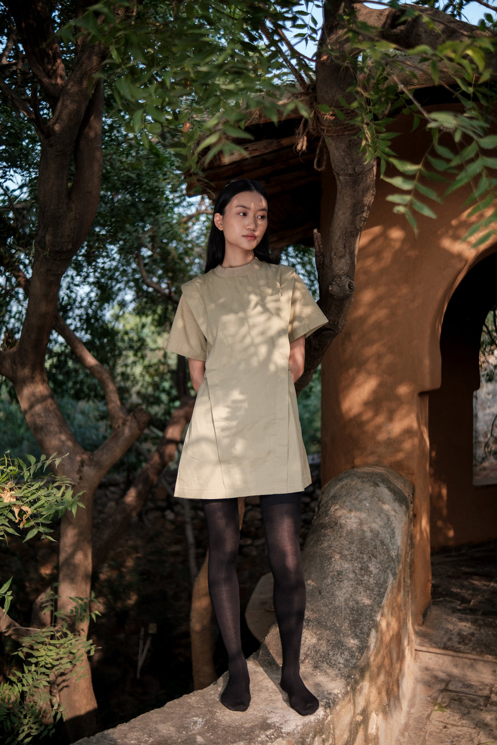 The Terra Tribe Khaki Rory Rib Dress
