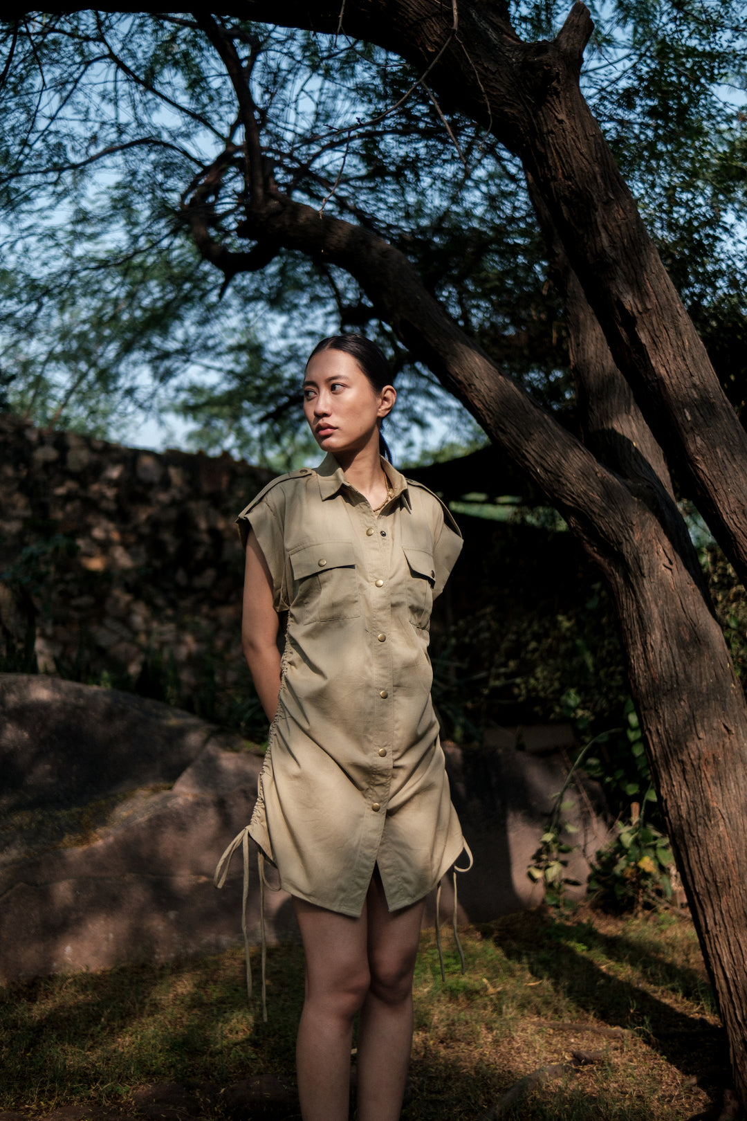 The Terra Tribe Khaki Sunrise Gather Shirt