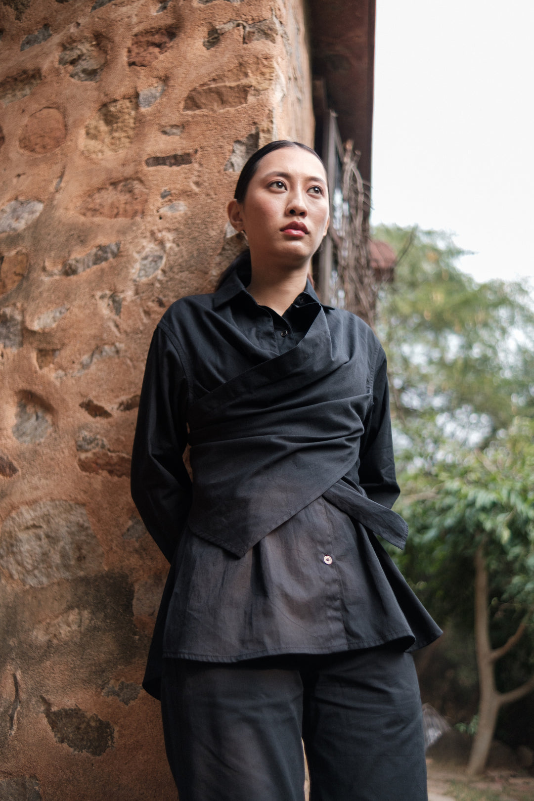 The Terra Tribe Black Seattle Wrap Shirt