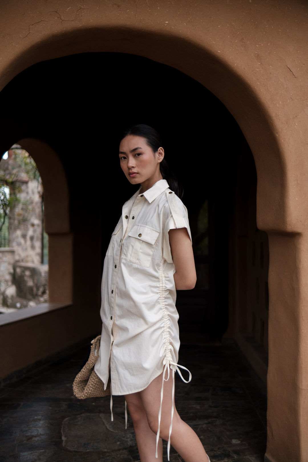 The Terra Tribe Ecru Sunrise Gather Shirt