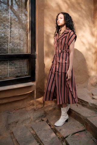 The Terra Tribe Copper Stripes Harajuku Trench