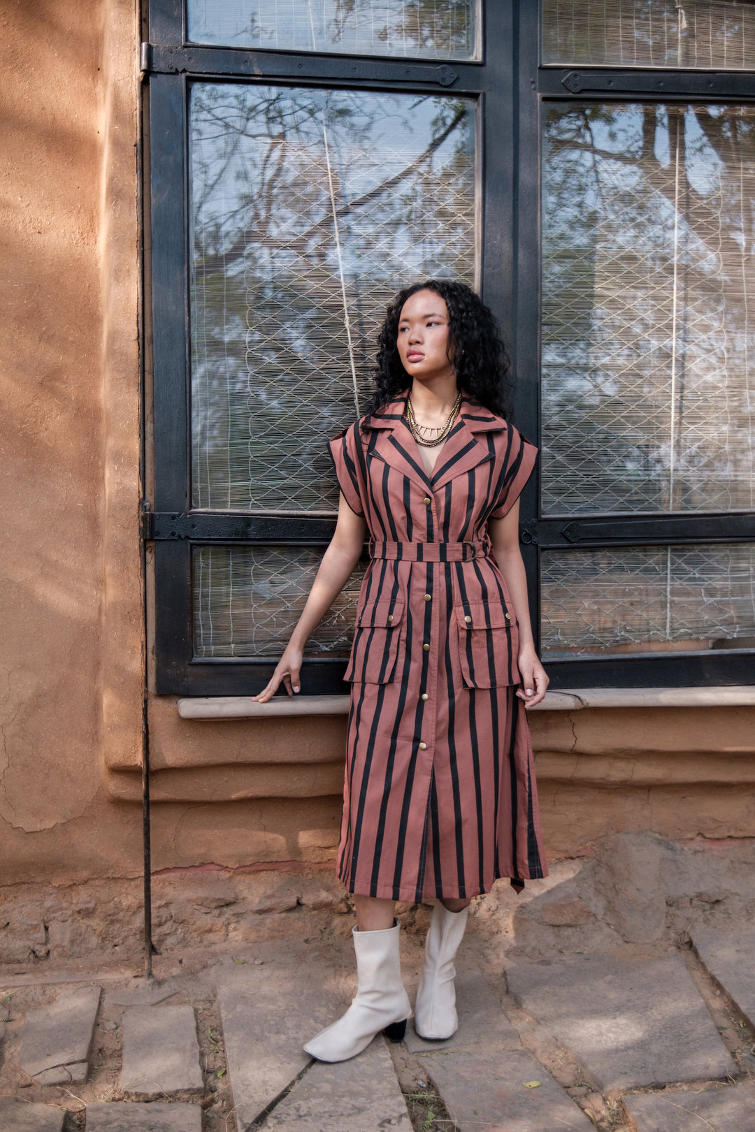 The Terra Tribe Copper Stripes Harajuku Trench