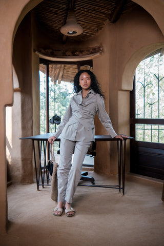 The Terra Tribe Grey Sandra Straight Pants