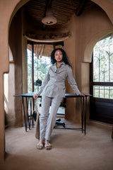 The Terra Tribe Grey Sandra Straight Pants