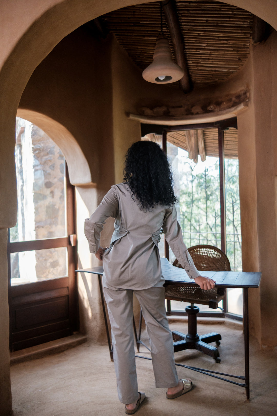 The Terra Tribe Grey Sandra Straight Pants