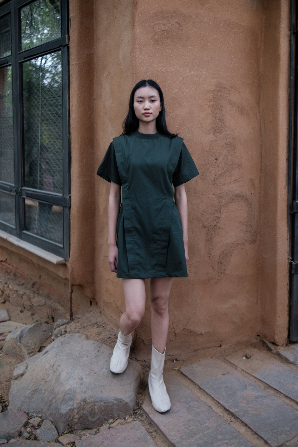 The Terra Tribe Deep Green Rory Rib Dress