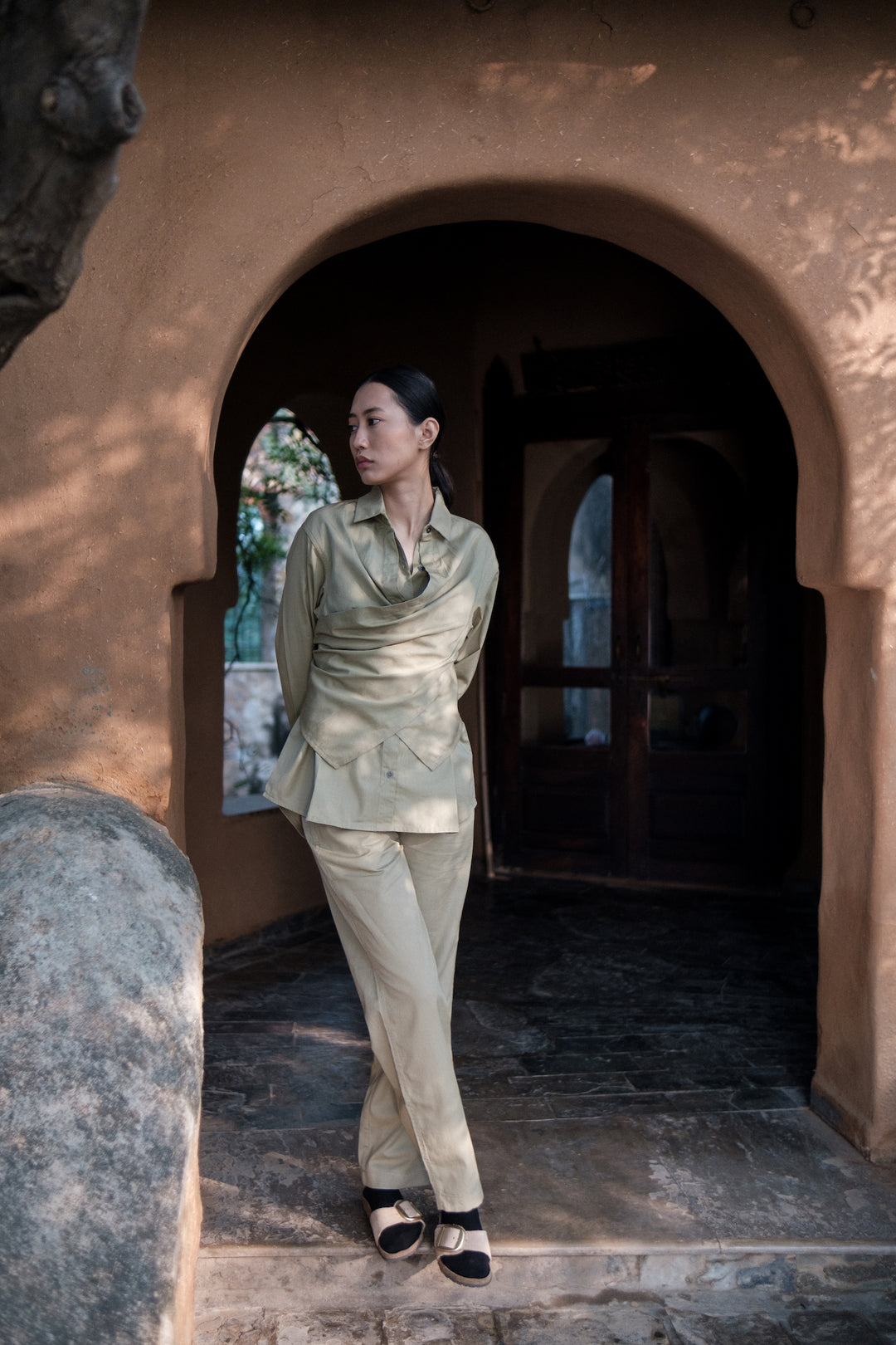 The Terra Tribe Khaki Seattle Wrap Shirt