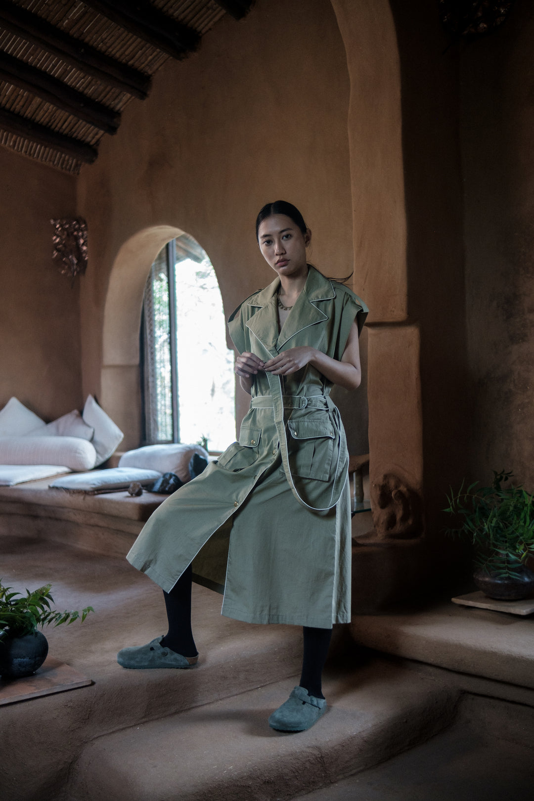 The Terra Tribe Khaki Harajuku Trench