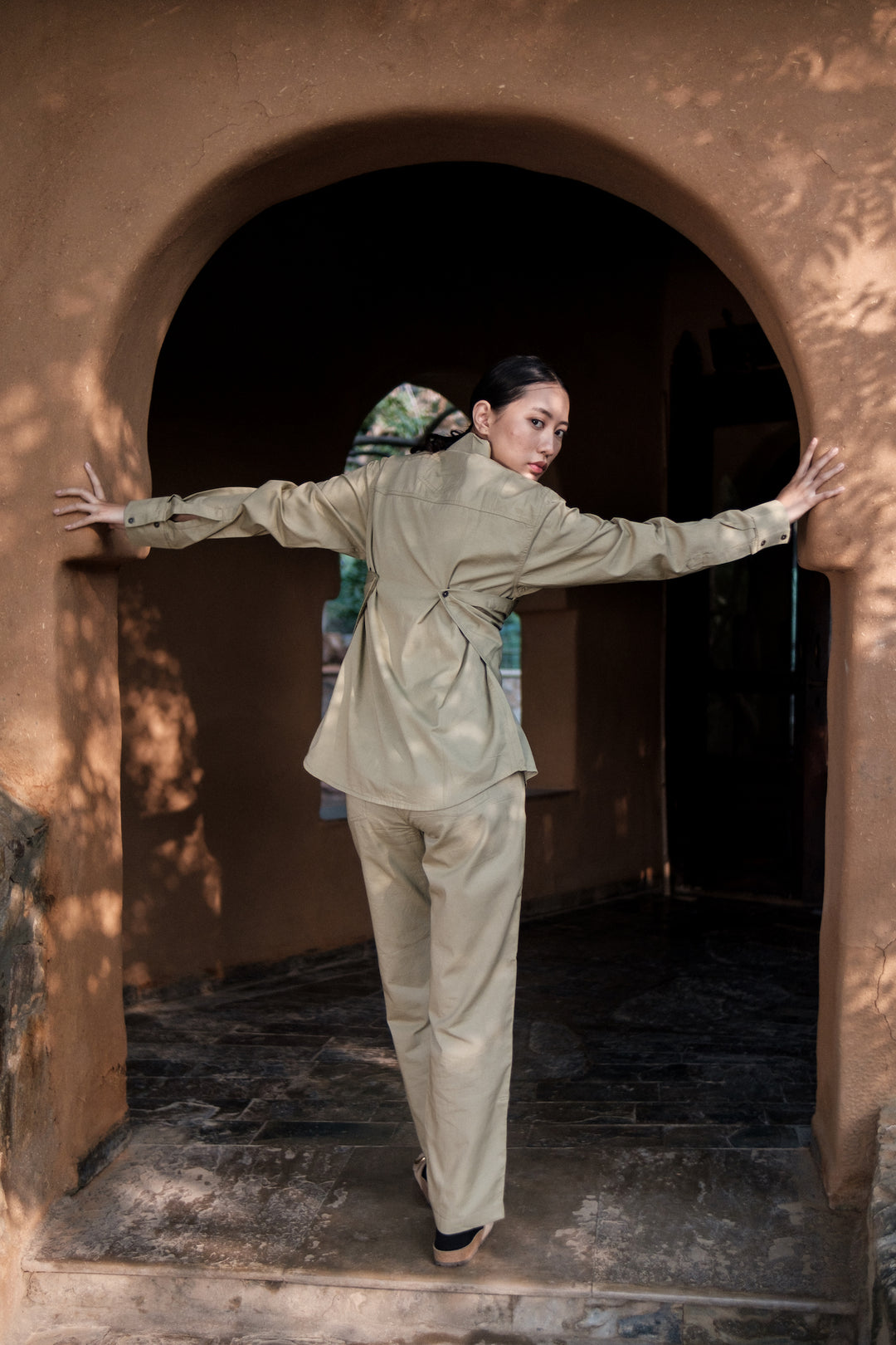 The Terra Tribe Khaki Seattle Wrap Shirt