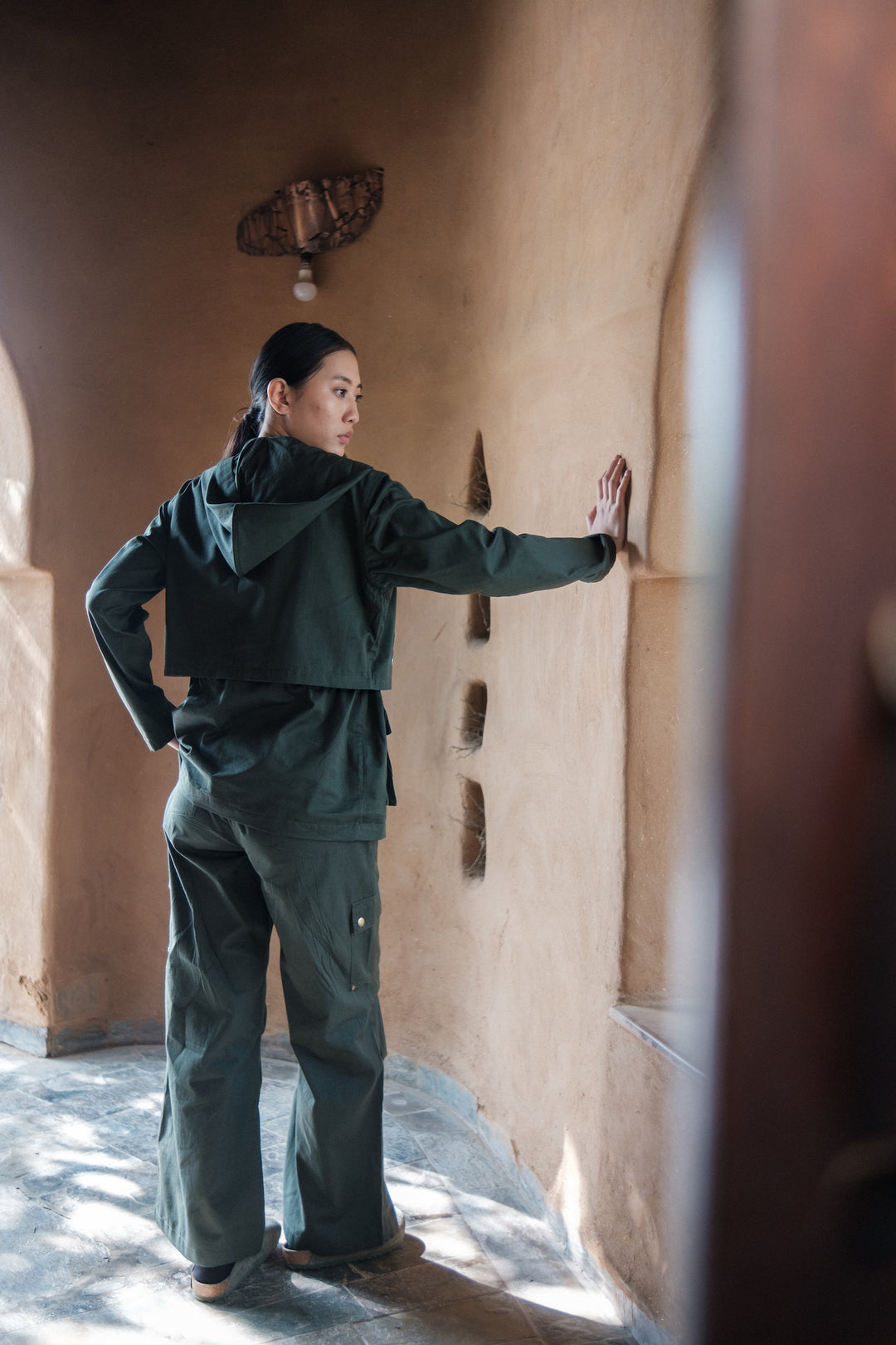 The Terra Tribe Deep Green Saigon Parachute Pants