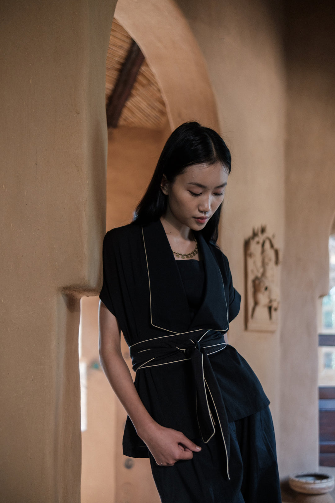 The Terra Tribe Black Berlin Shawl Collar