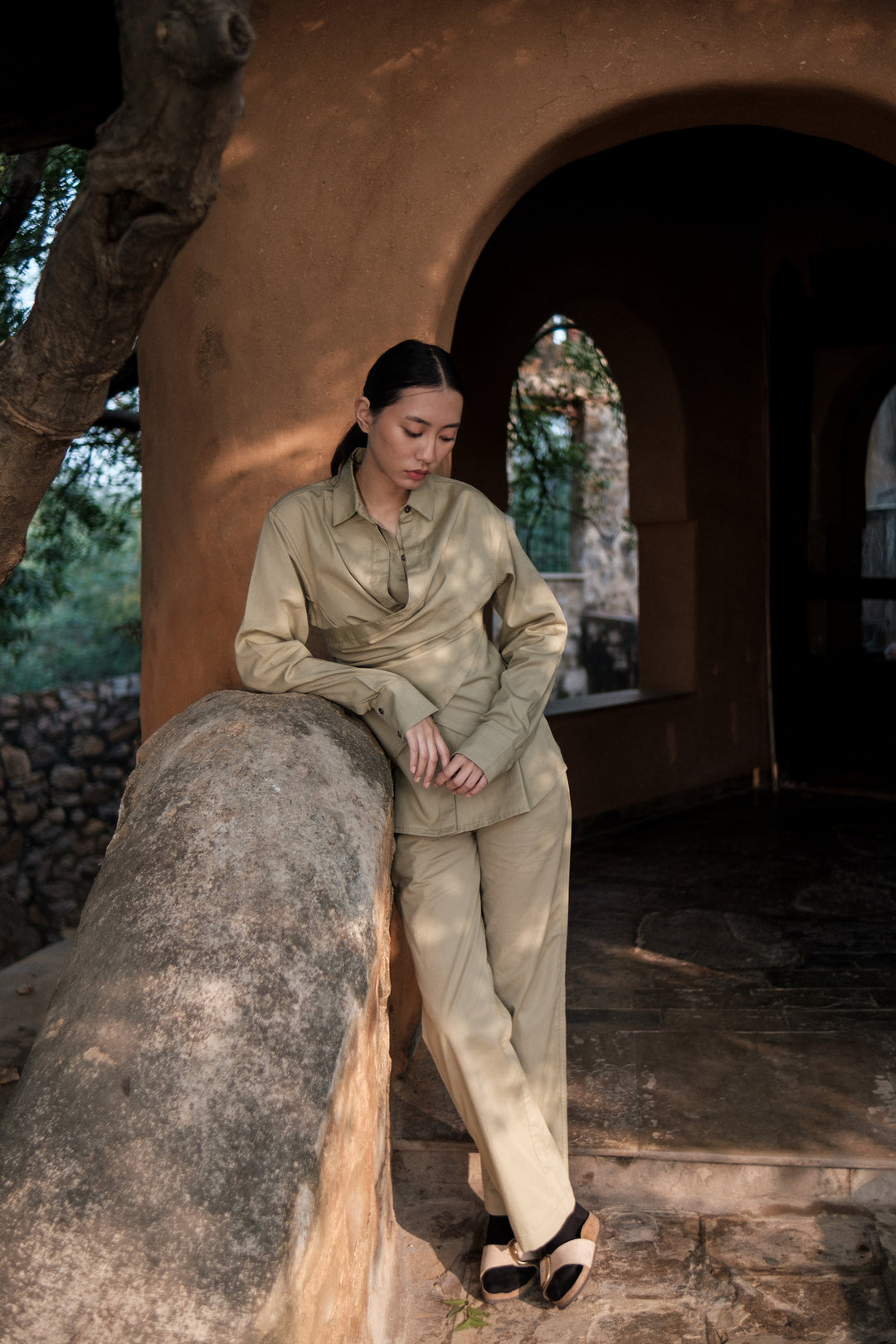 The Terra Tribe Khaki Seattle Wrap Shirt