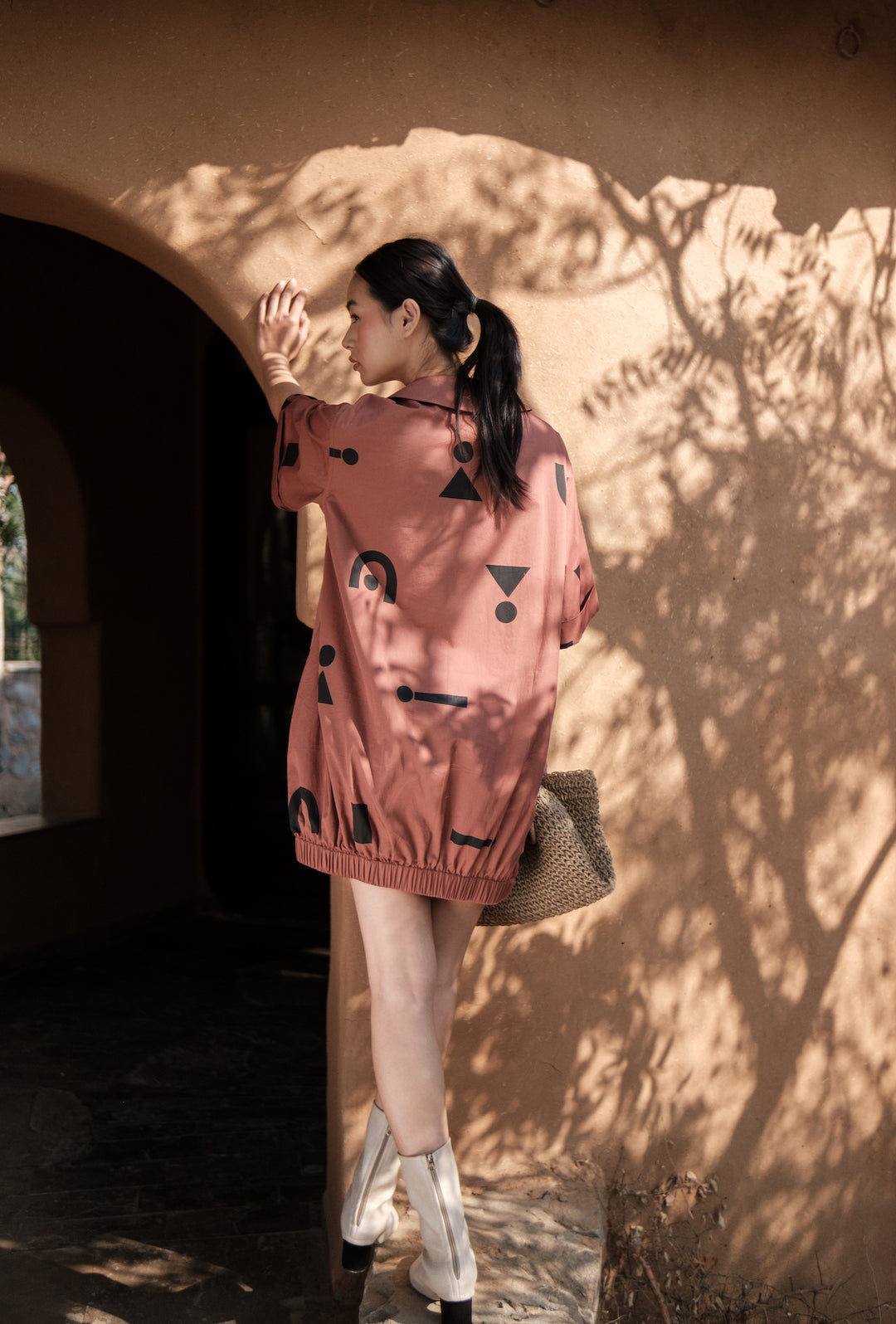 The Terra Tribe Copper Triangle Printed Sydney Shift Dress