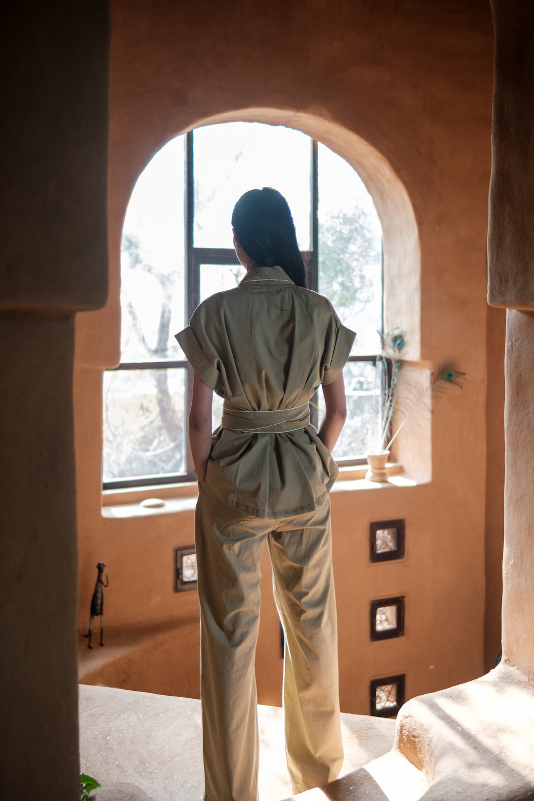 The Terra Tribe Khaki Berlin Shawl Collar