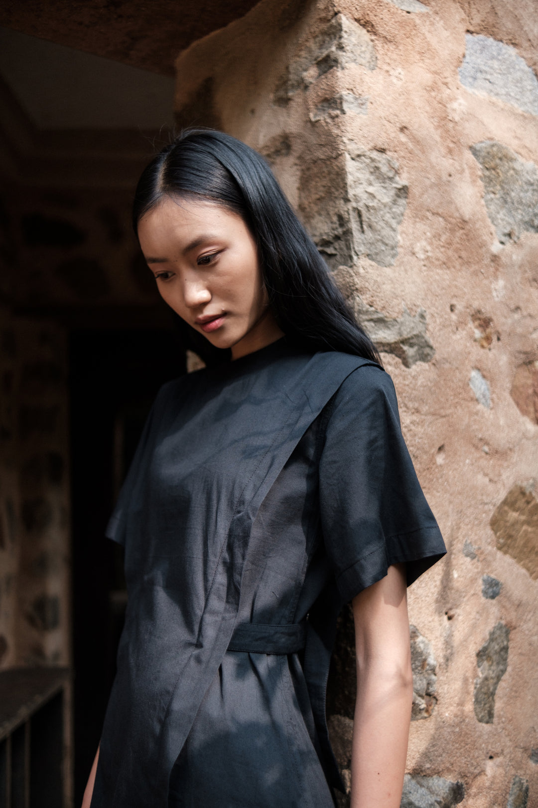 The Terra Tribe Black Rory Rib Dress