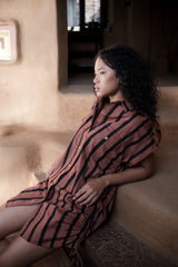 The Terra Tribe Copper Stripes Sunrise Gather Shirt