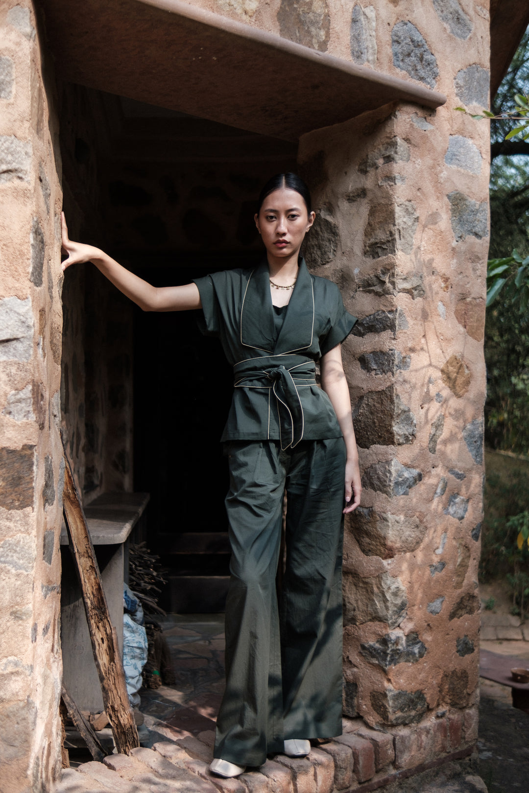 The Terra Tribe Deep Green Berlin Shawl Collar