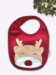 Organic Cotton Festive Bib - Rudolph