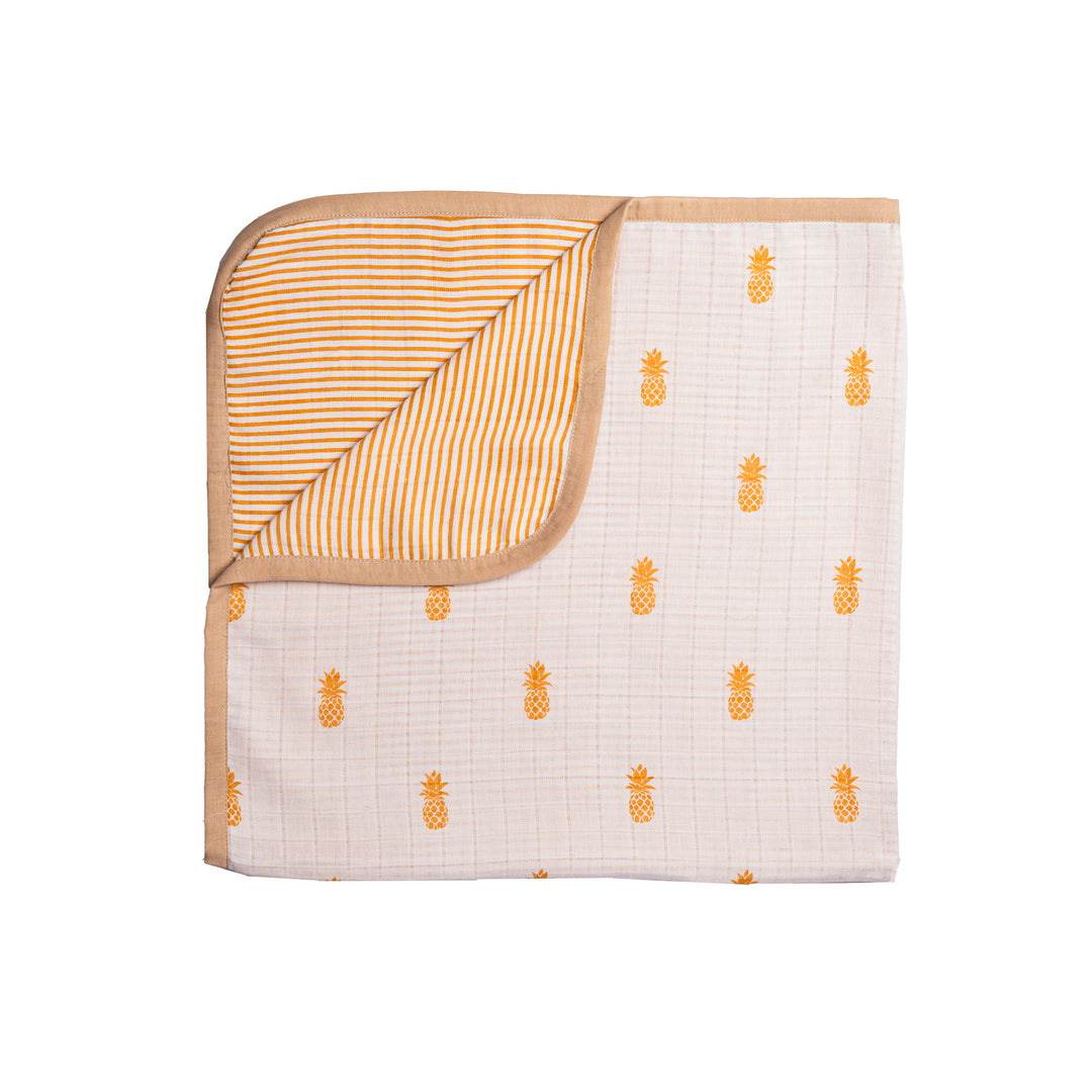 Masilo Pineapple Organic Cotton Muslin Blanket
