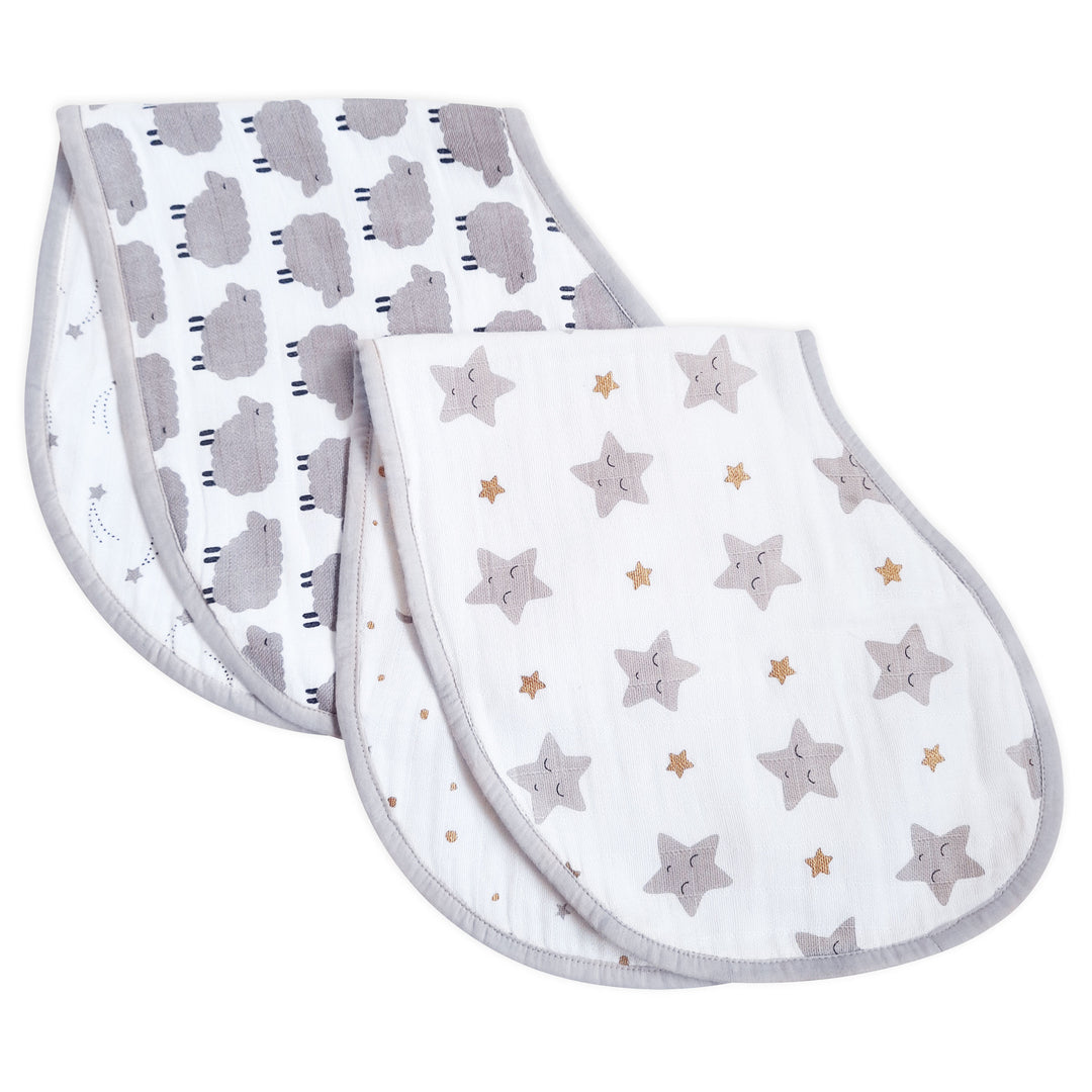 Bamboo Muslin Burp Cloth & Bib (Pack of 2) – Bloom & Bunny