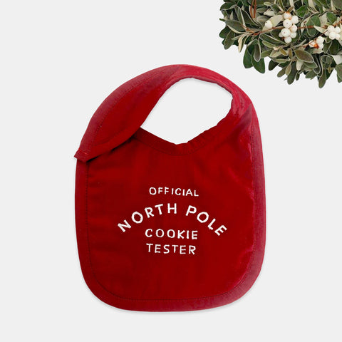 Organic Cotton Festive Bib - Official Cookie Tester