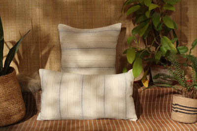 Stripped organic cotton cushion cover (18" x 18")