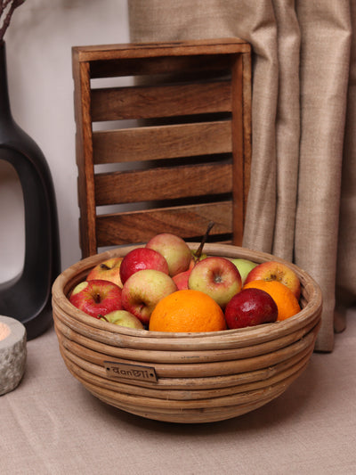 Fruit/ storage round cane basket set of 2
