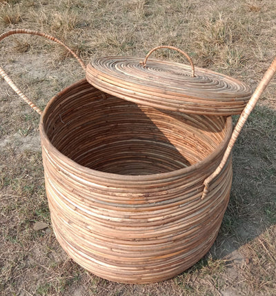 laundry basket round cane basket