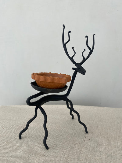 Wrought Iron Deer Candle holder | Upcycled iron Table Decor | Tribal Handmade
