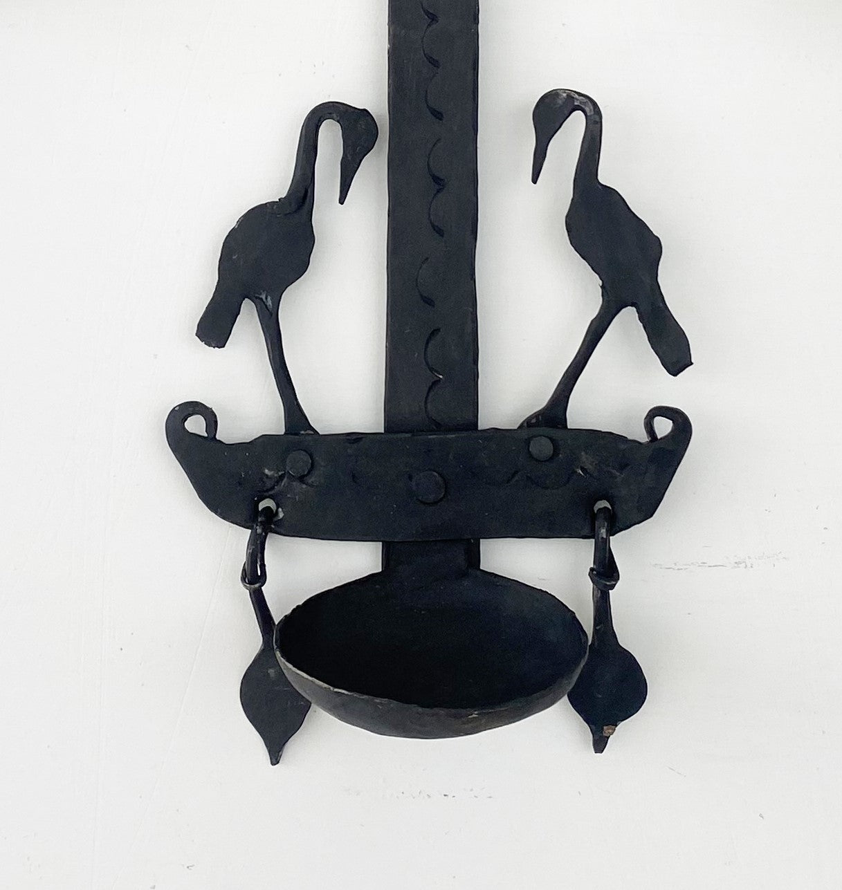 Wrought Iron Candle Holder Wall Decor, | Upcycled iron