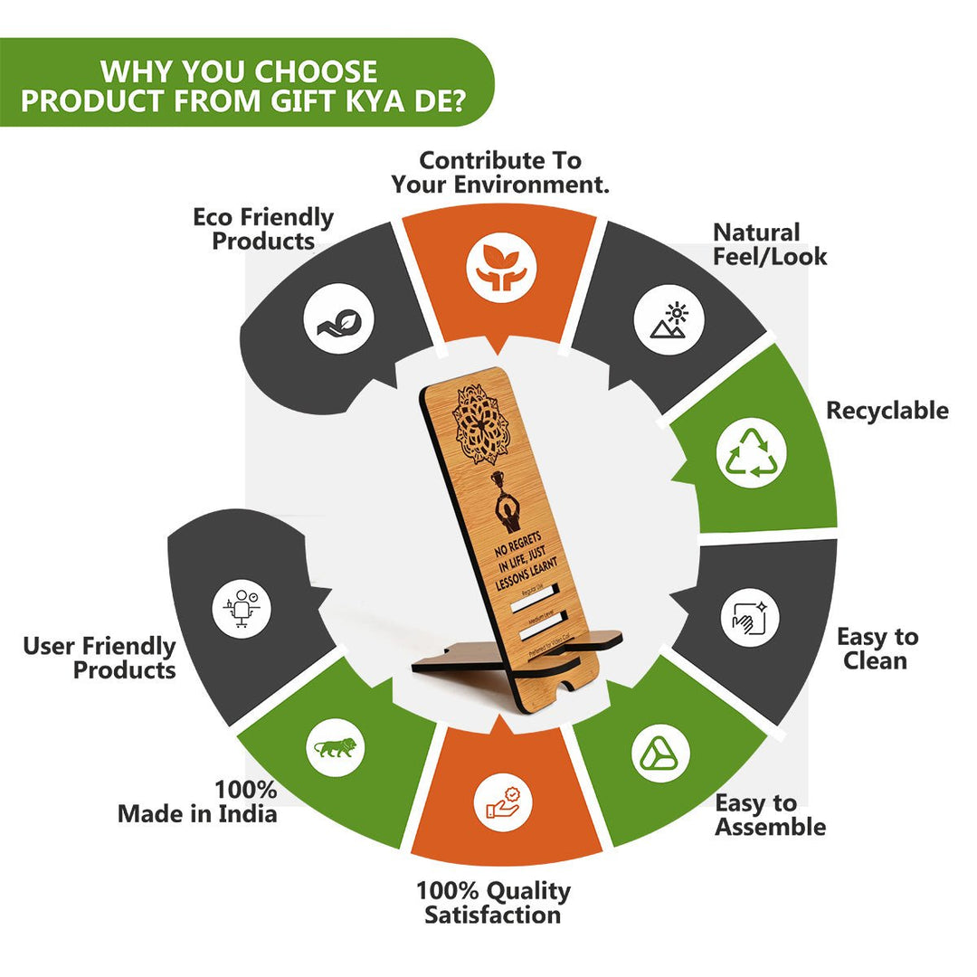 Gift Kya De Mobile Stand With 3 Level | Mobile Holder for Table | Compatible with All Mobile Phones