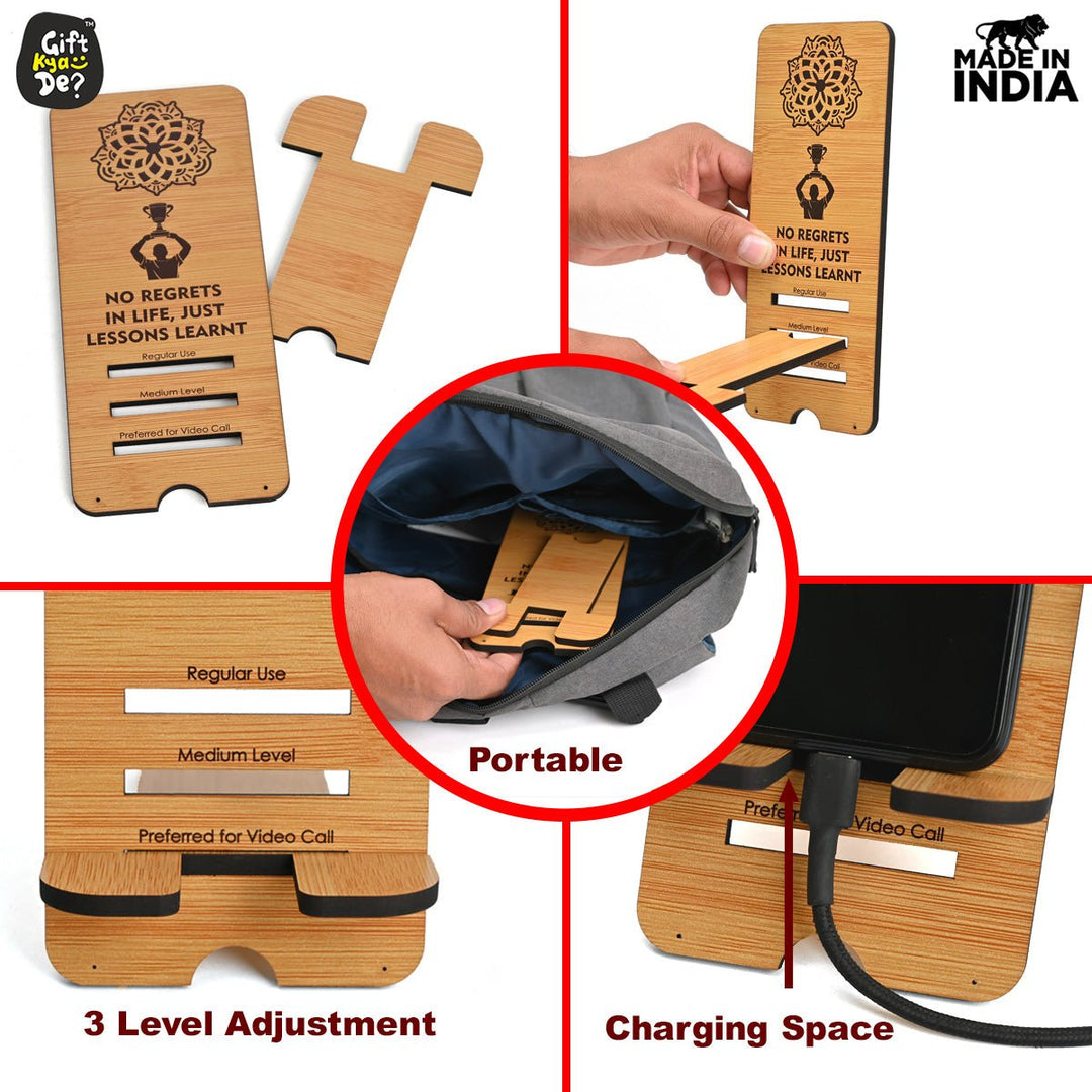 Gift Kya De Mobile Stand With 3 Level | Mobile Holder for Table | Compatible with All Mobile Phones