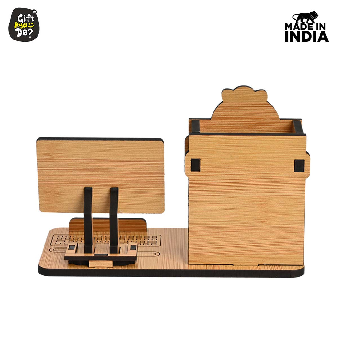 Gift Kya De Good Luck Mobile and Pen Stand | Desk Organizer | Mobile Accessories