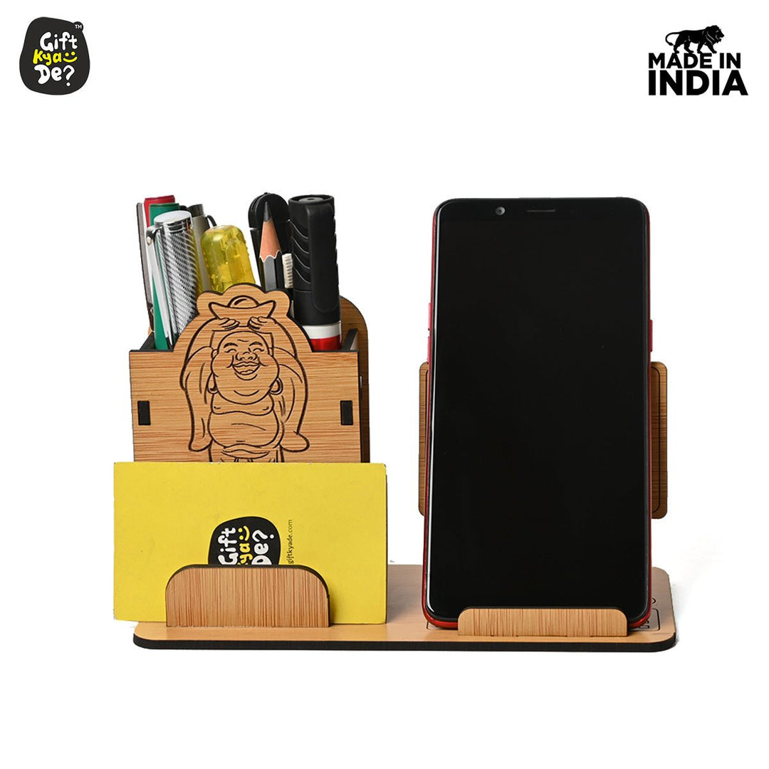 Gift Kya De Good Luck Mobile and Pen Stand | Desk Organizer | Mobile Accessories