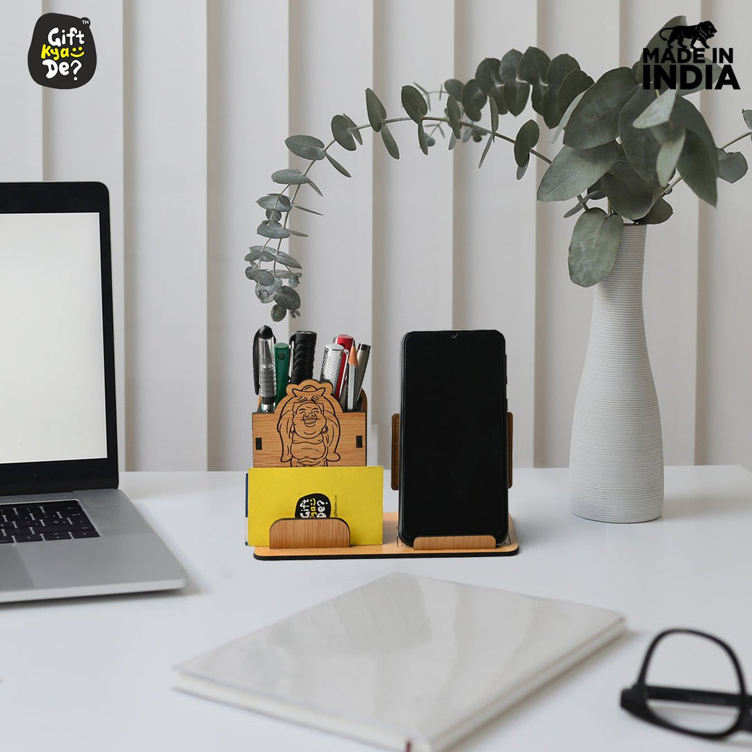 Gift Kya De Good Luck Mobile and Pen Stand | Desk Organizer | Mobile Accessories