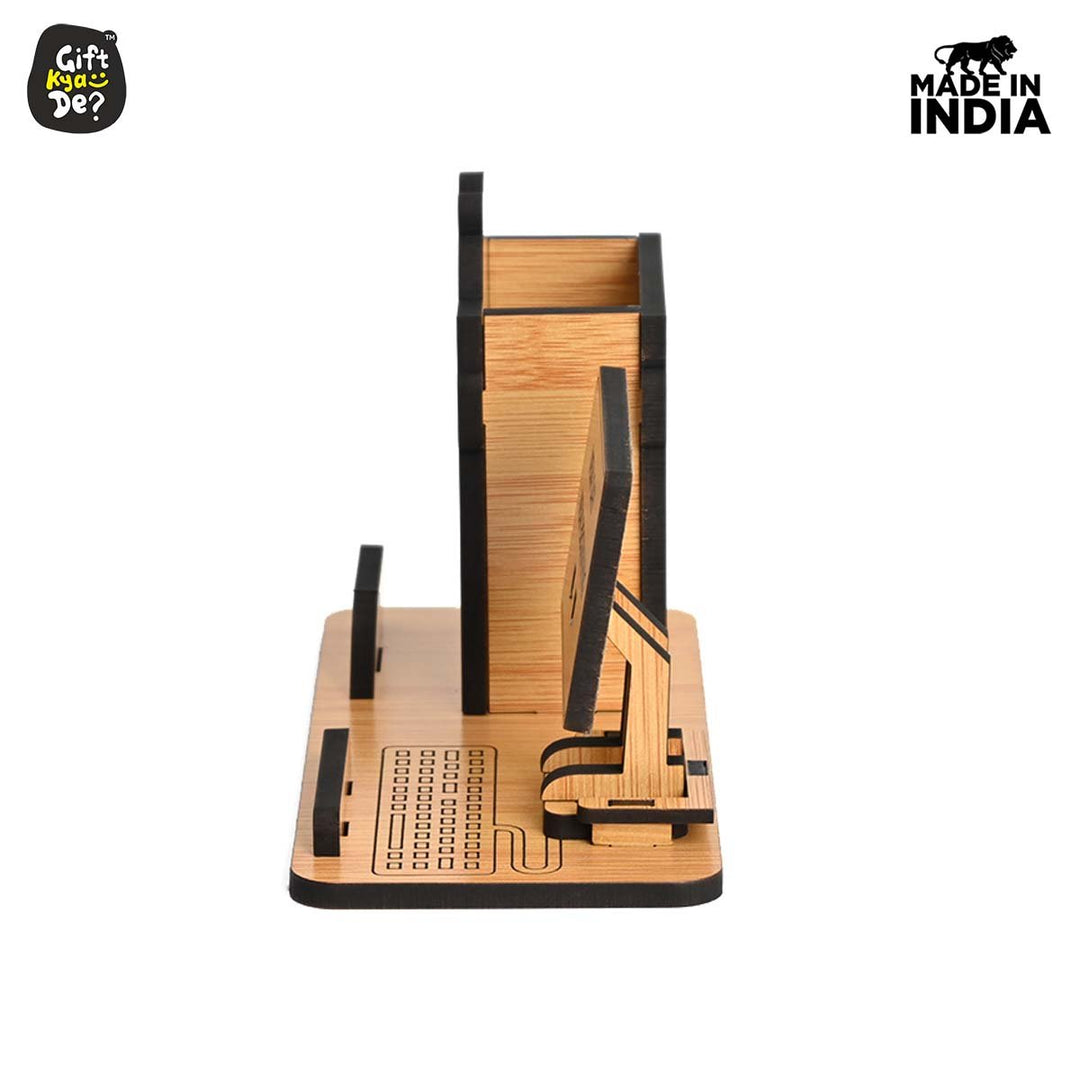 Gift Kya De Good Luck Mobile and Pen Stand | Desk Organizer | Mobile Accessories