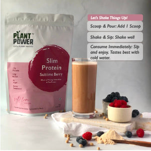 Plant Power Slim Shake 850g (Berry Flavor) - 19g Protein/Serving