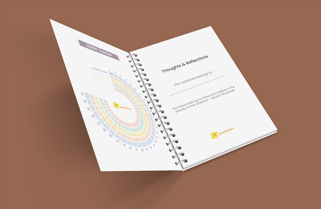 Coconut Peekaboo Notebook - A5 Size Wiro Spiral Binding