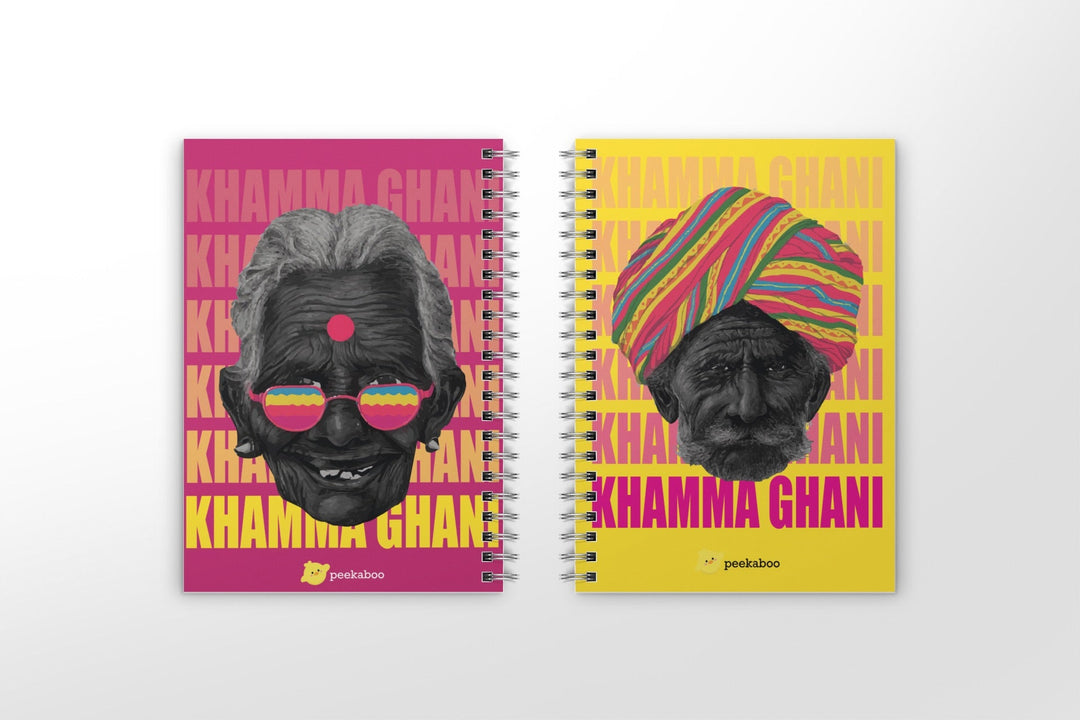 Khamma Ghani Peekaboo Notebook - A5 Size Wiro Spiral Binding