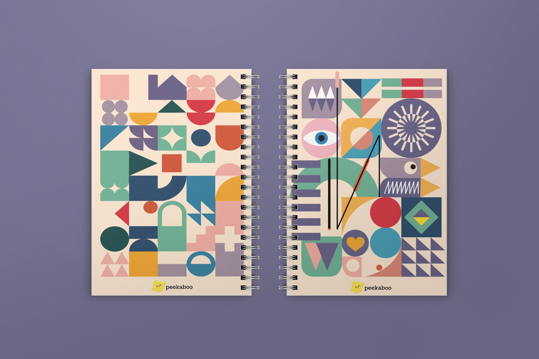 Shapes Peekaboo Notebook - A5 Size Wiro Spiral Binding