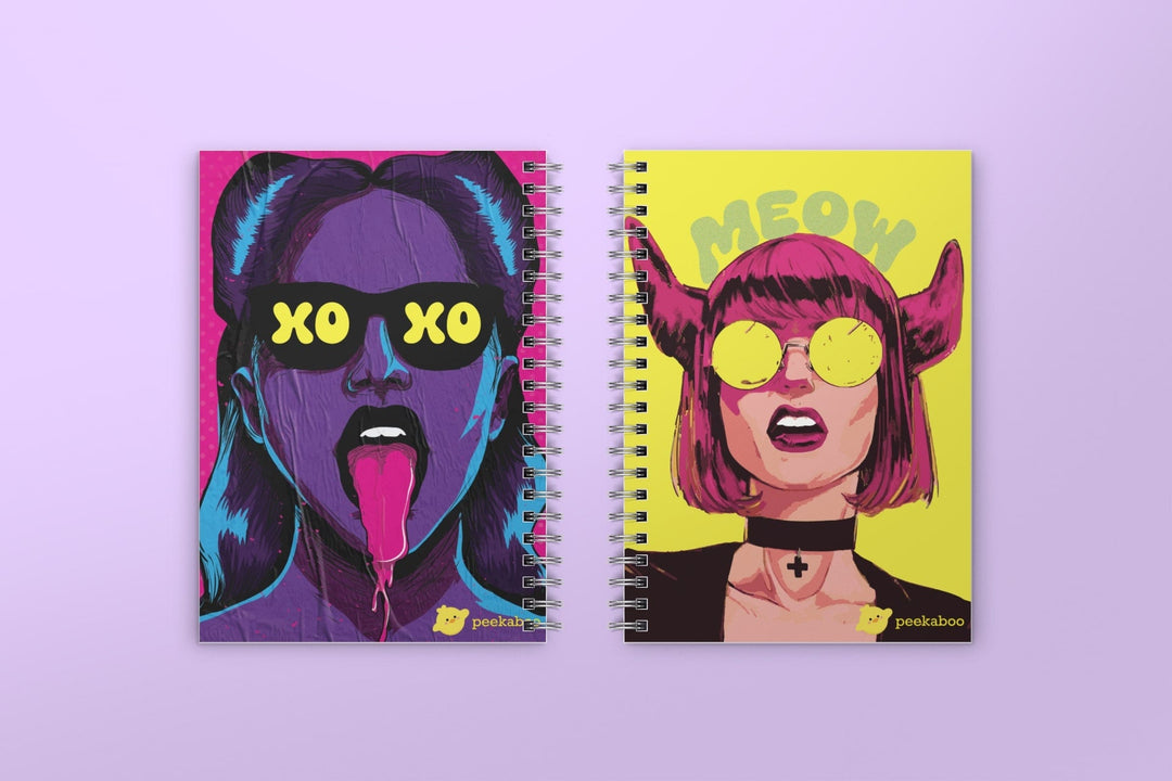 Bold Peekaboo Notebook - A5 Size - Wiro Spiral Binding