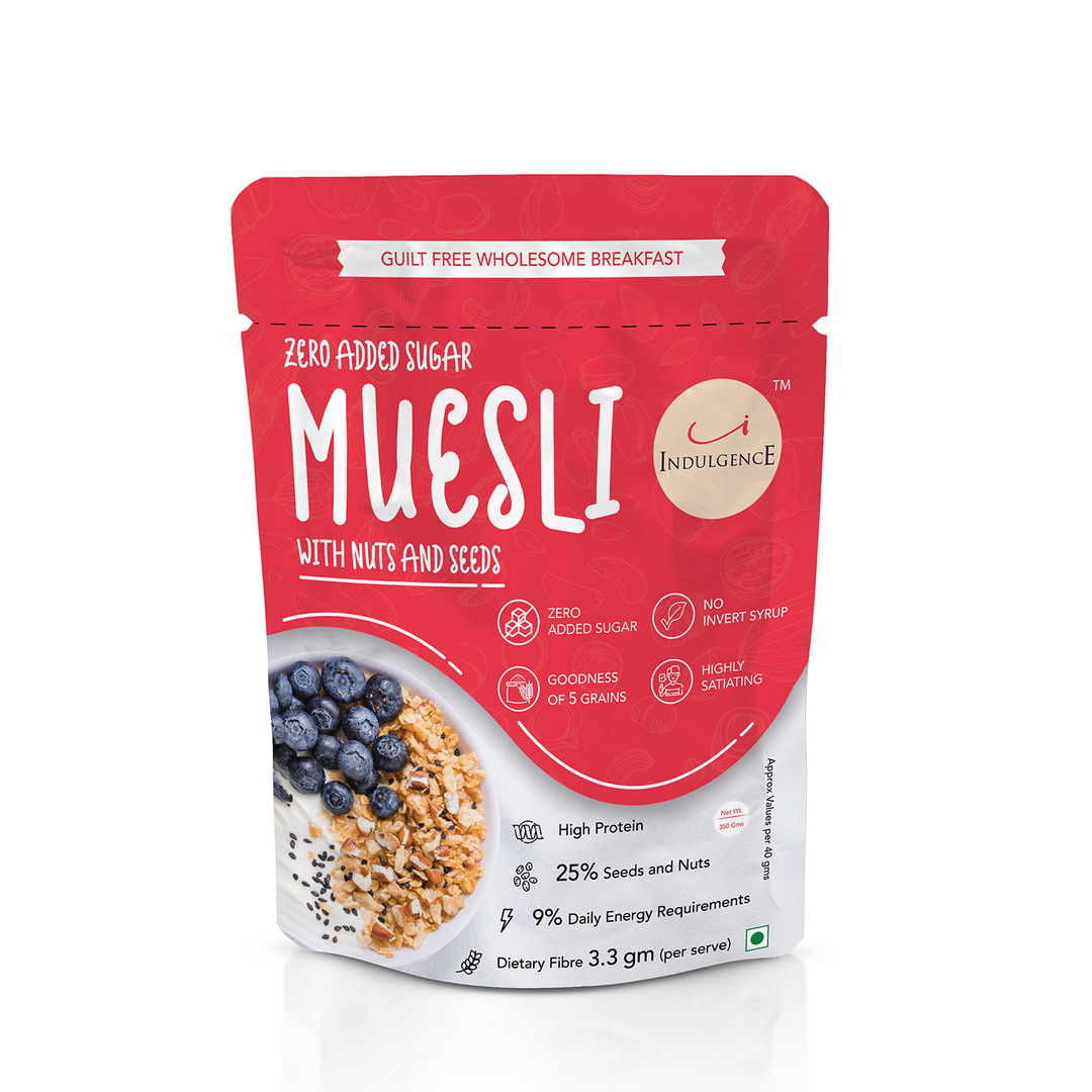 INDULGENCE Zero Added Sugar Muesli 350 Gms ( With Almonds and Raisins)
