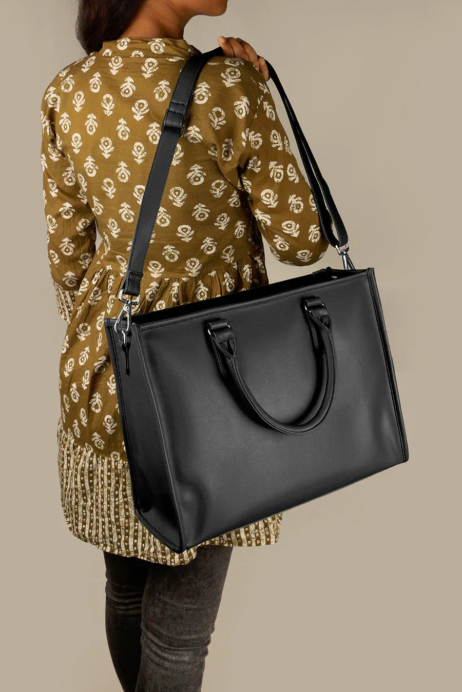 The House Of Ganges Charlotte Box Vegan Leather Tote Bag