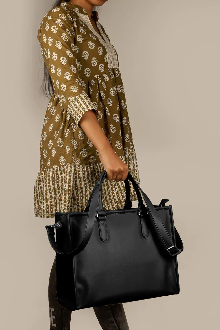 The House Of Ganges Charlotte Box Vegan Leather Tote Bag